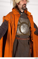  Photos Medieval Knight in cloth armor 2 Knight Medieval clothing gambeson orange cloak upper body 0010.jpg
